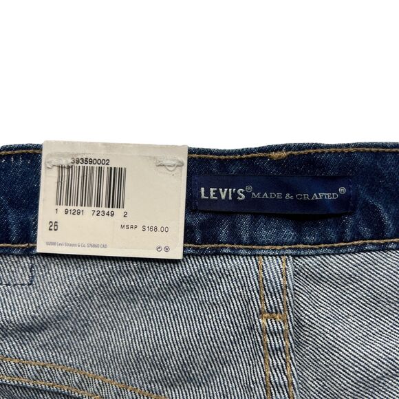 Levis Made & Crafted Womens Cut Off Denim Jean Shorts 26 Blue Hi Rise Cheeky New - Picture 7 of 12